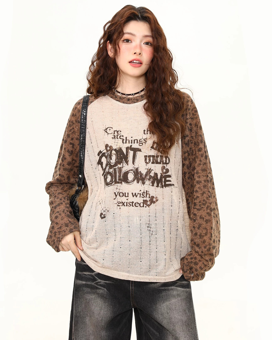 Leopard Grunge Raglan