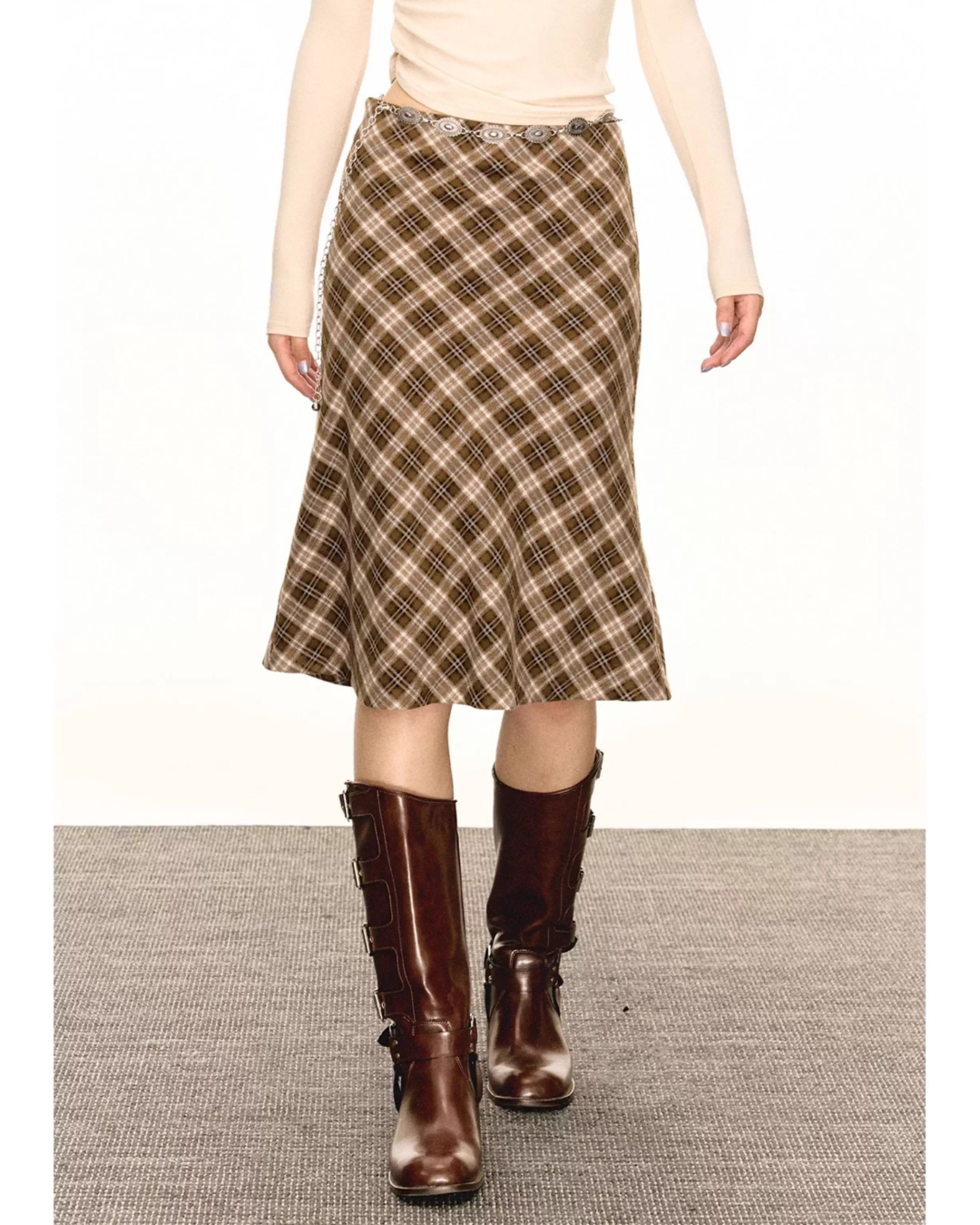 Tartan Check A-Line Skirt