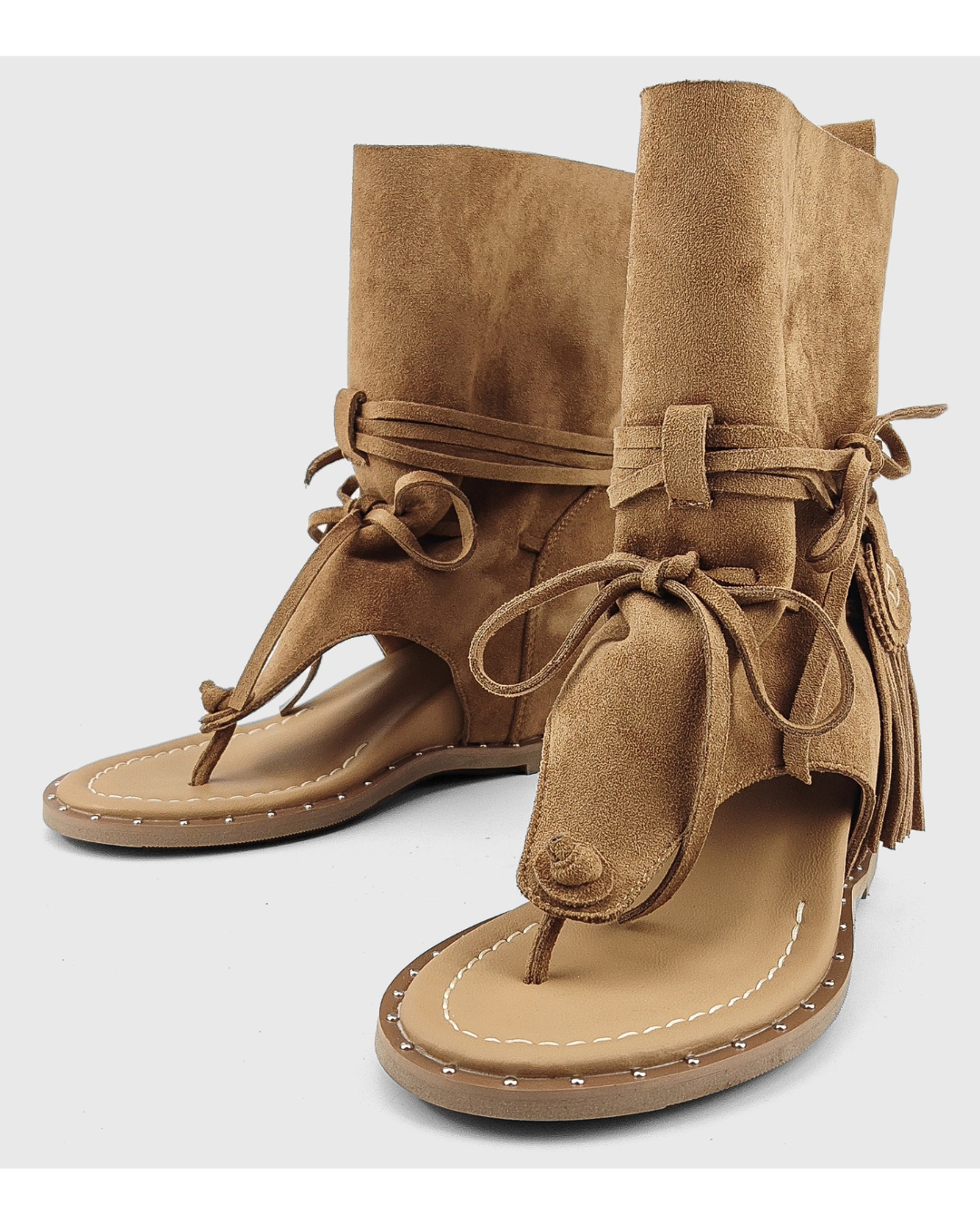Thong Fringe Suede Boots