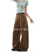 Curved Hem Wide Jeans