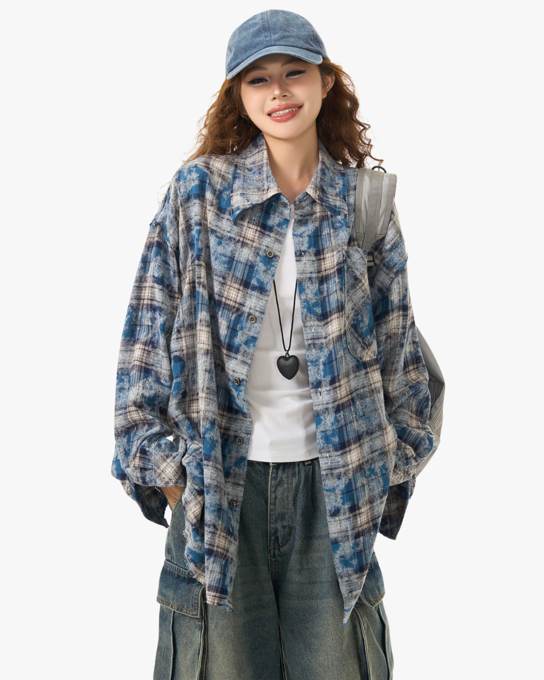 Bleached Plaid Flannel Shirt