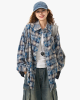 Bleached Plaid Flannel Shirt