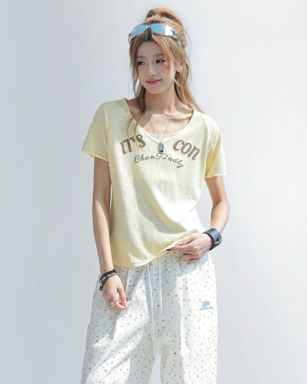 Icon Letter Boxy Sheer Top