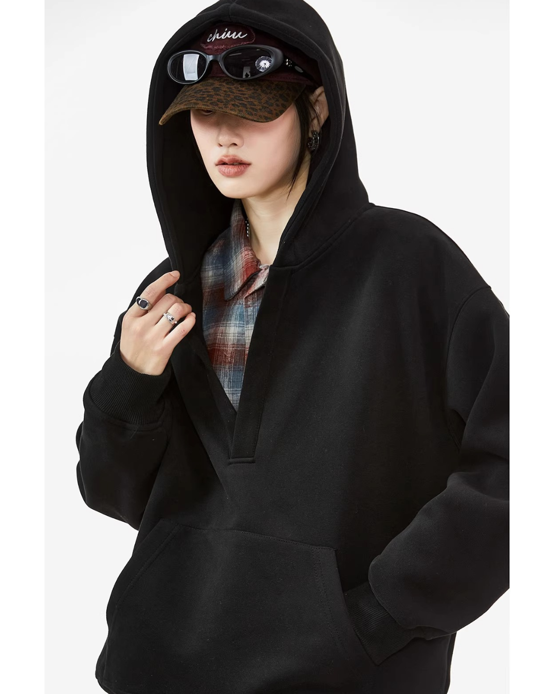 Deep V Sweat Hoodie