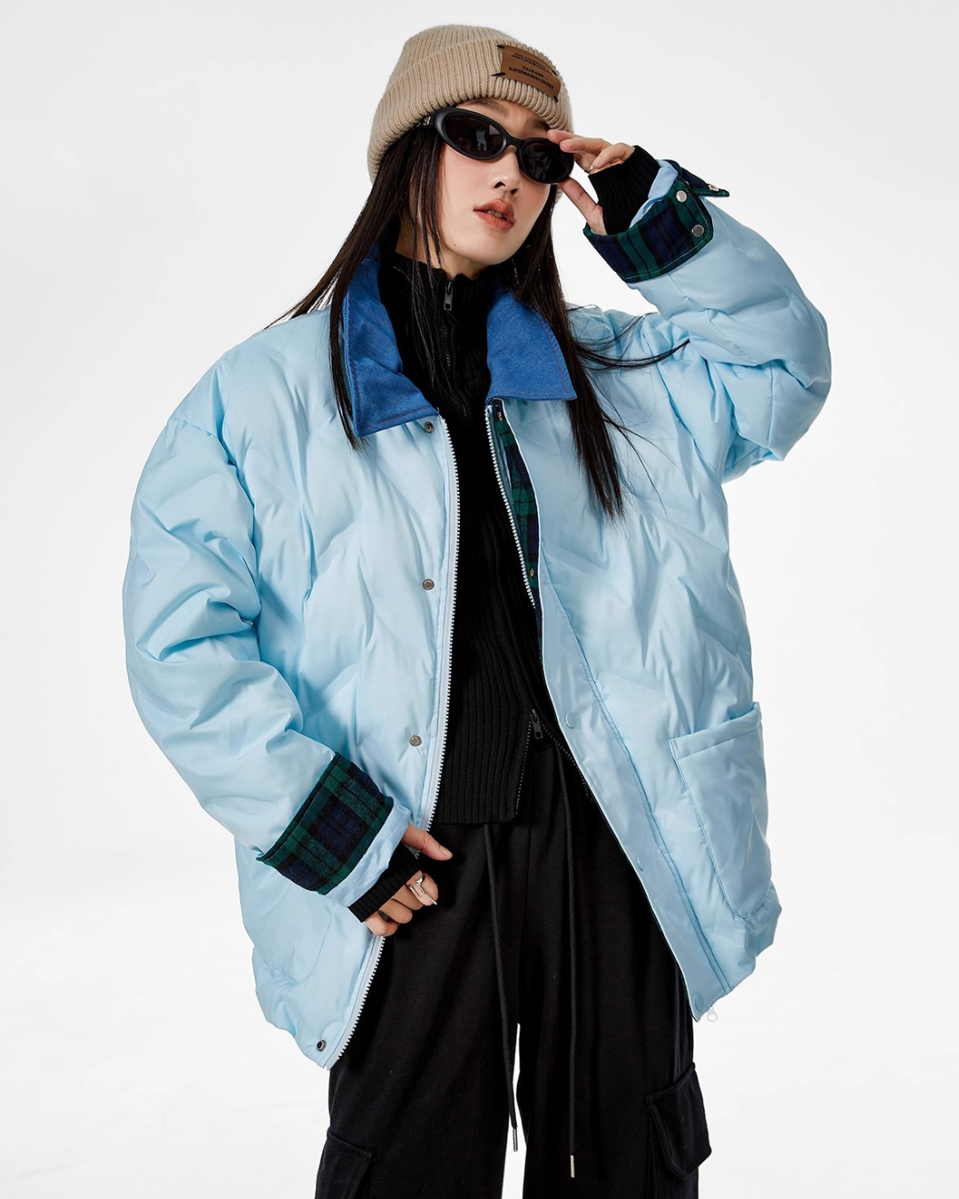 Contrast Collar Padded Jacket