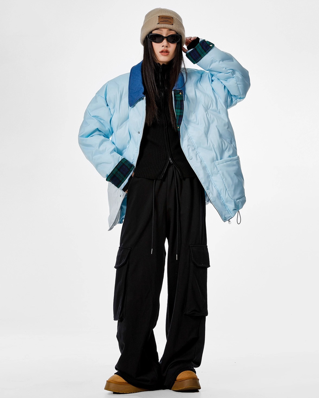 Contrast Collar Padded Jacket