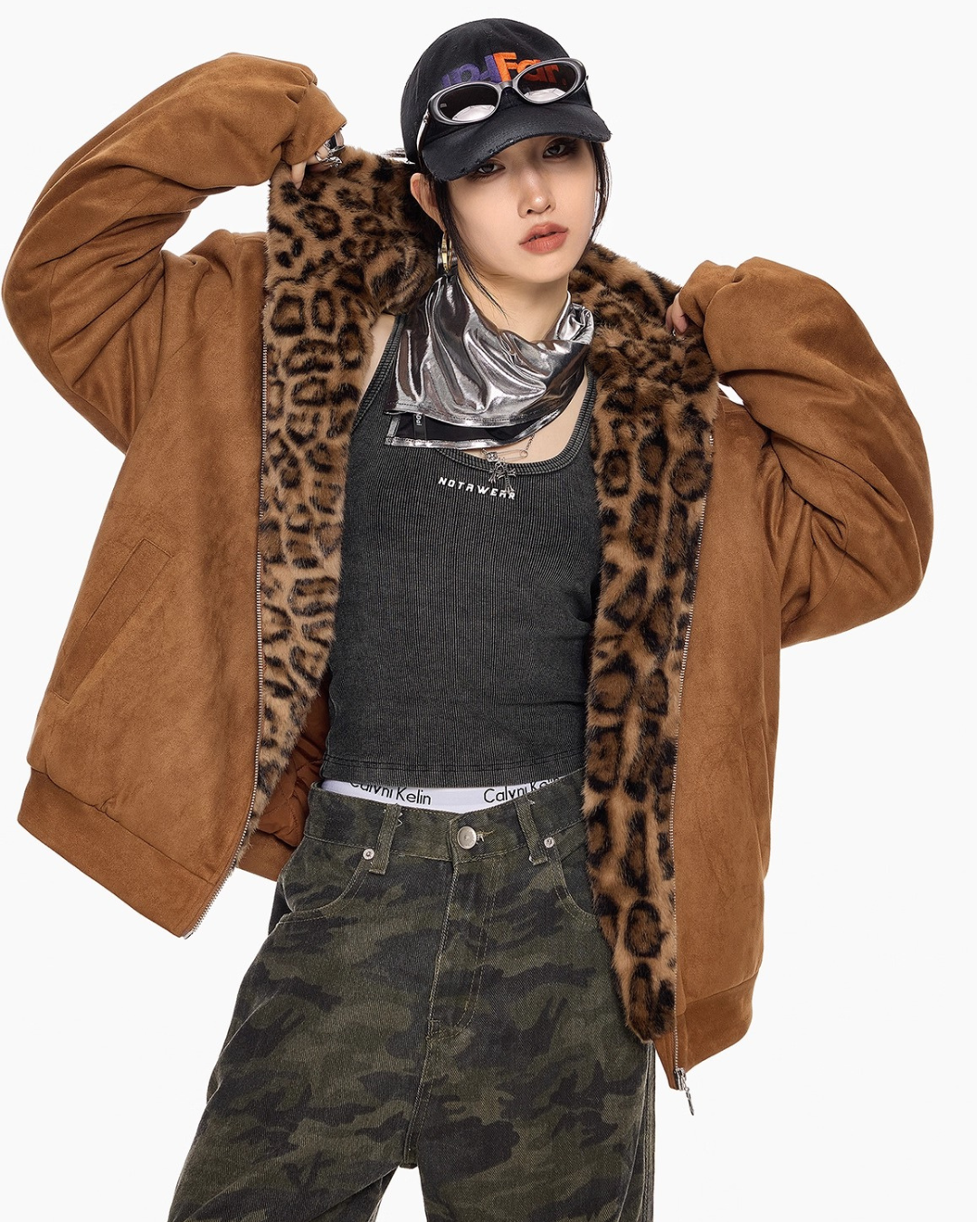 Leopard Lined Teddy Hoodie