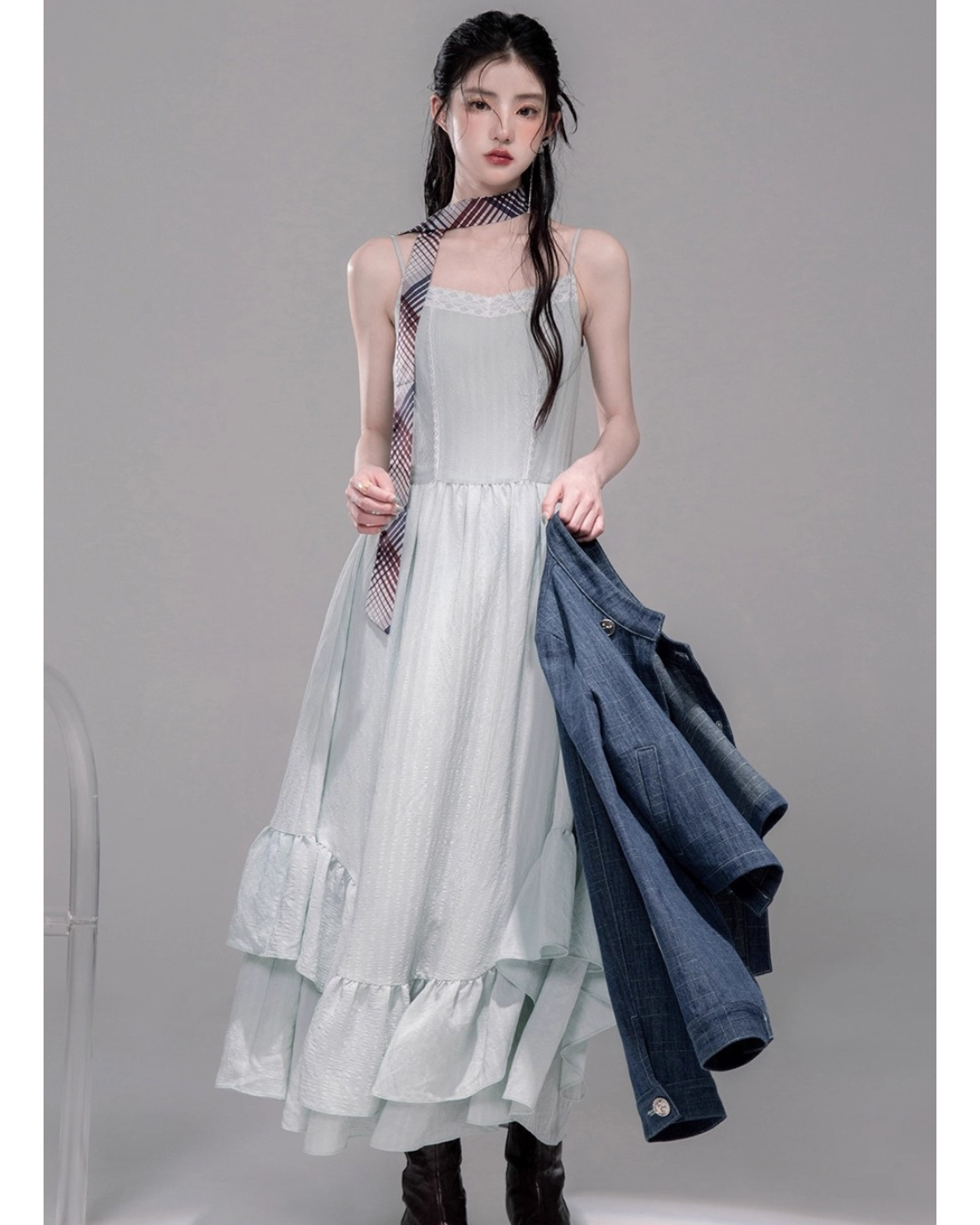 Ruffle Hem Sleeveless Maxi Dress