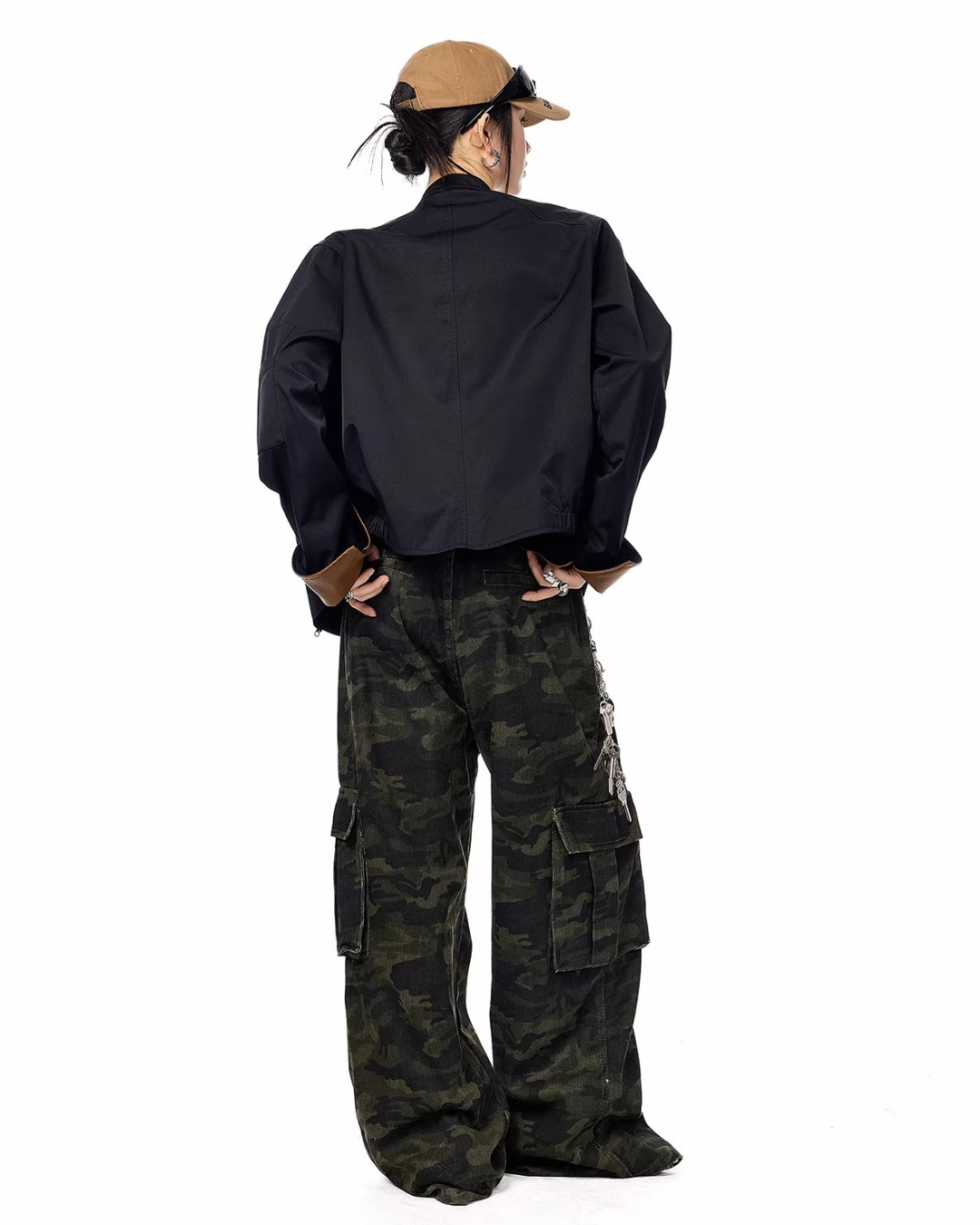 Contrast Lining Moto Jacket