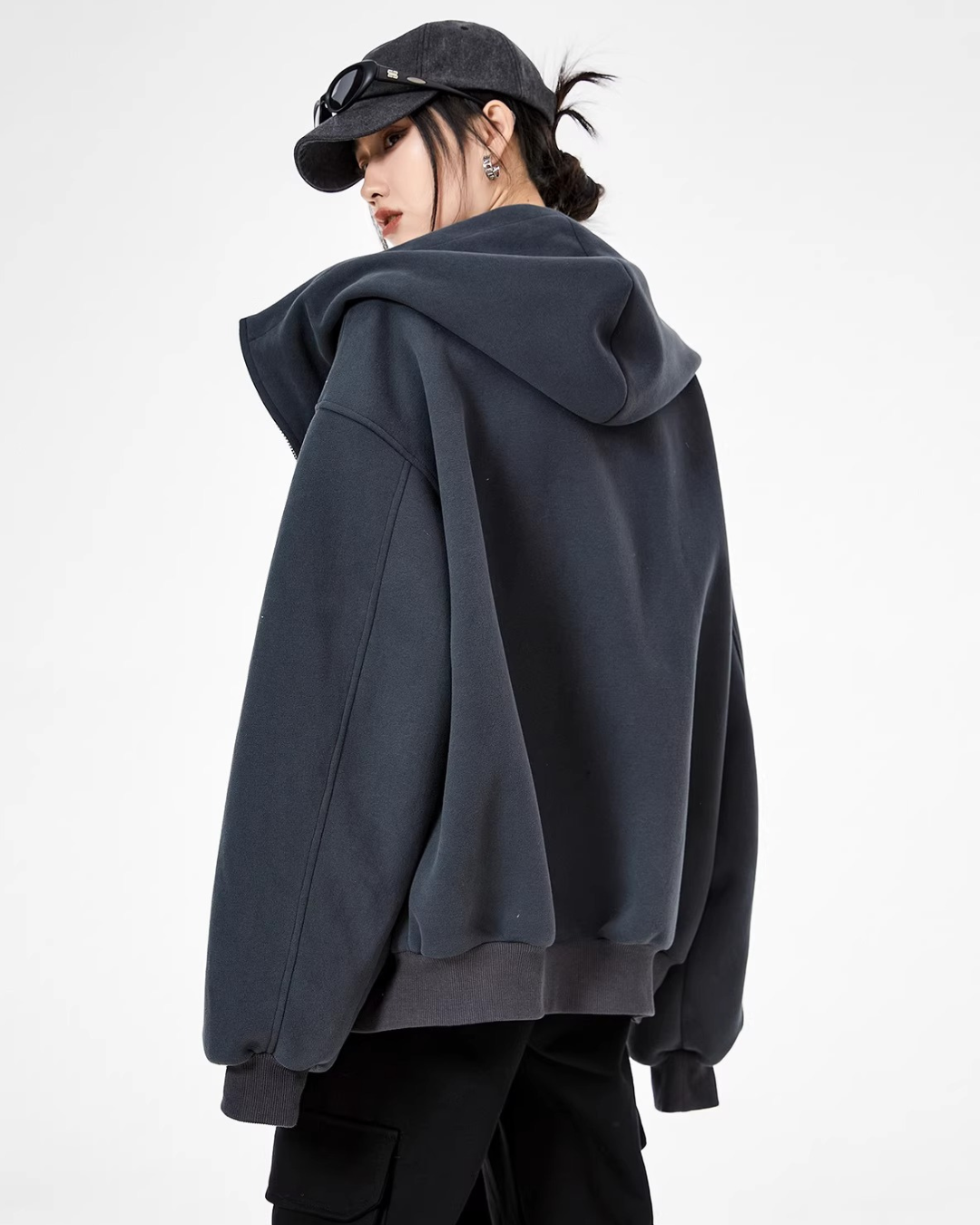 Check Inner Oversized Hoodie