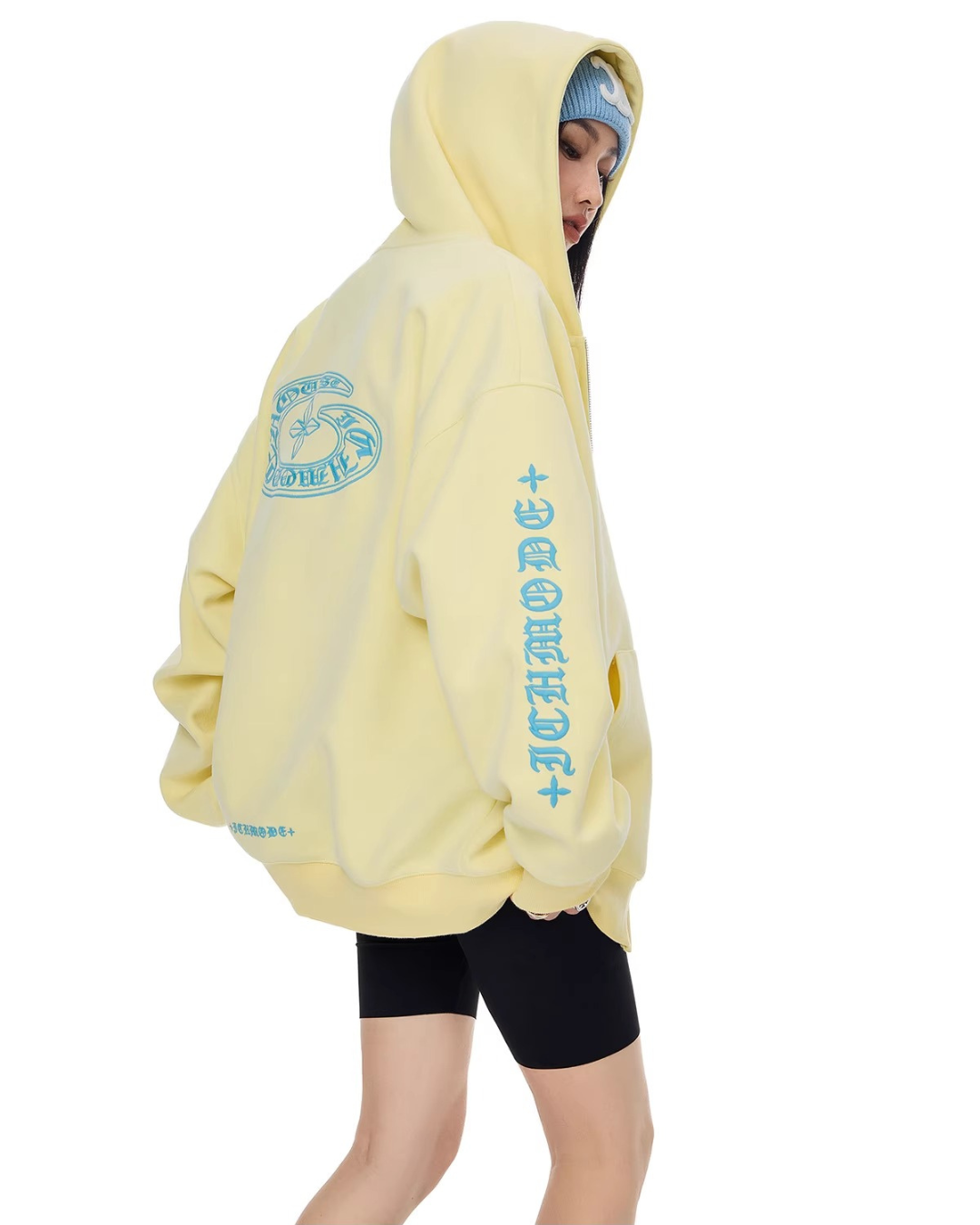 Bold Lettering Zip Hoodie