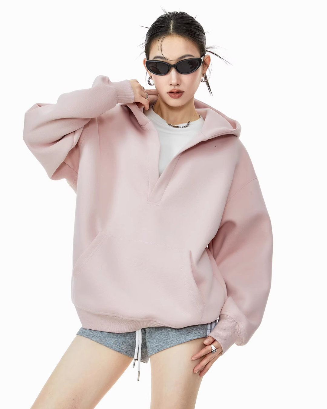Deep V Sweat Hoodie