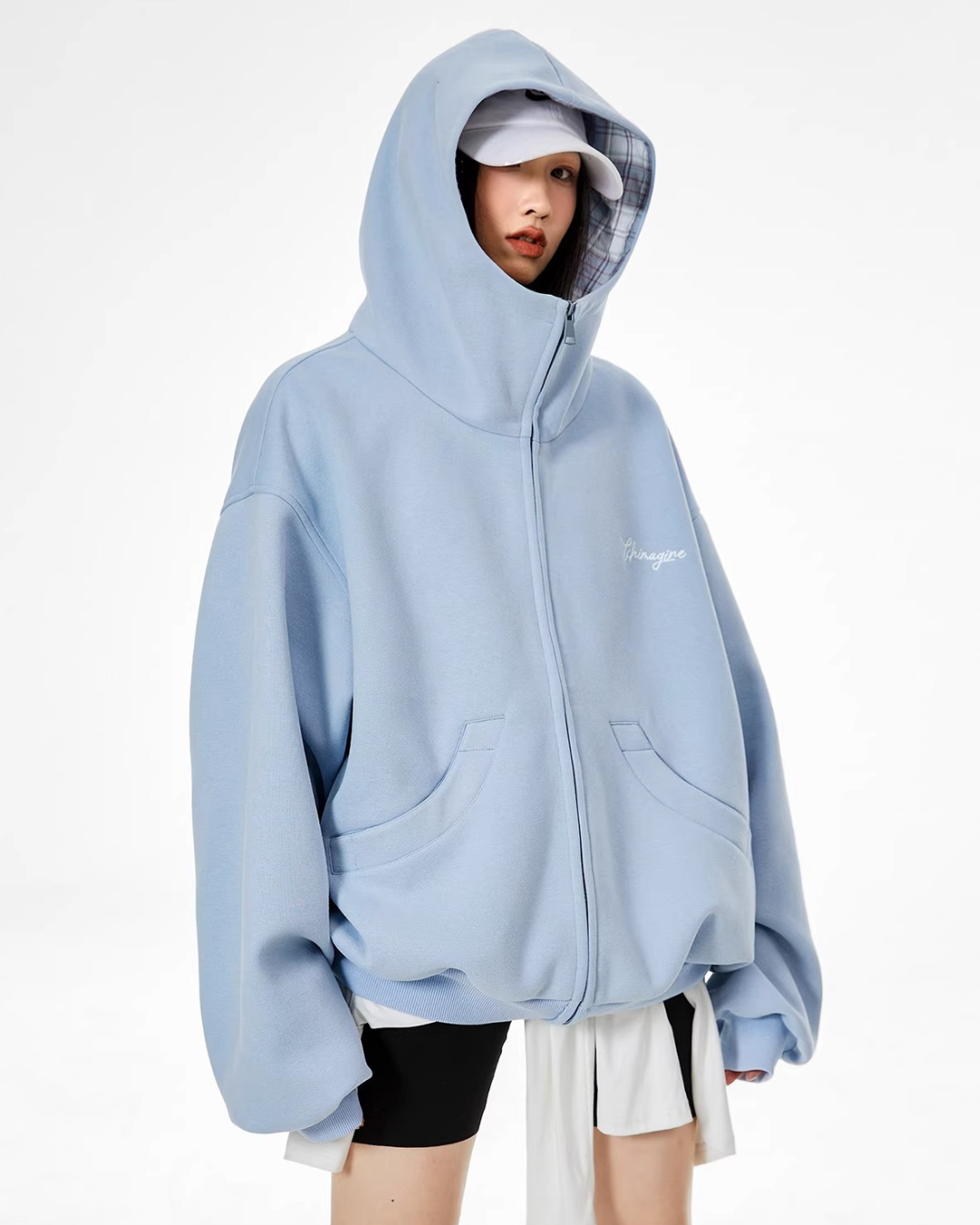 Check Inner Oversized Hoodie