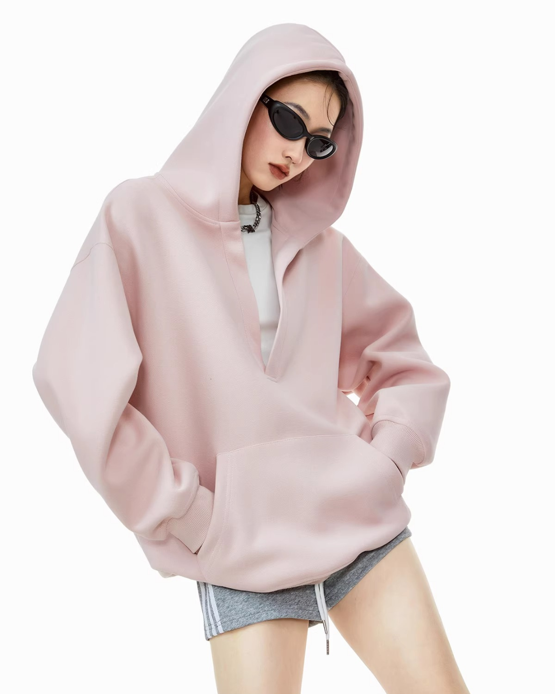 Deep V Sweat Hoodie