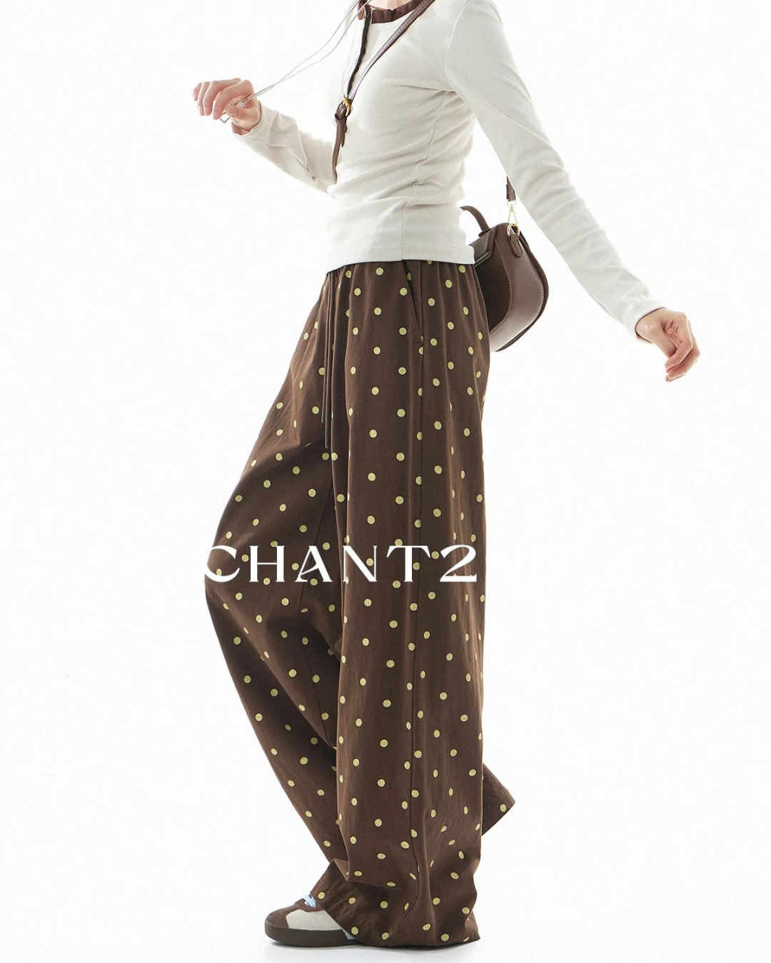 Polka Dot Drawstring Trousers