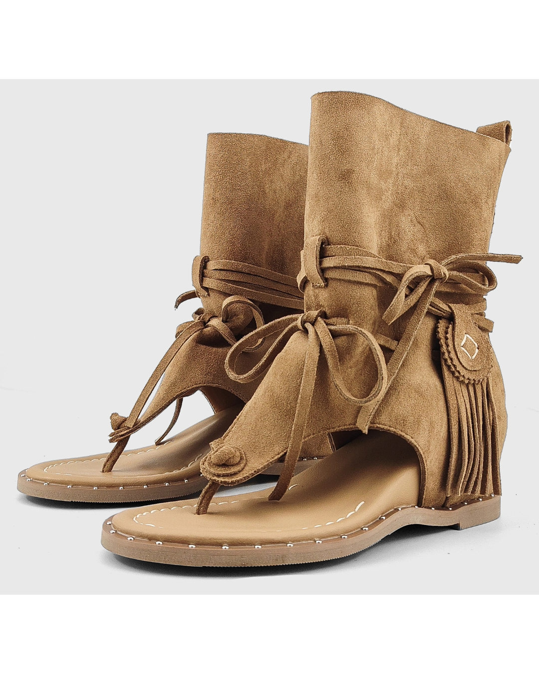 Thong Fringe Suede Boots