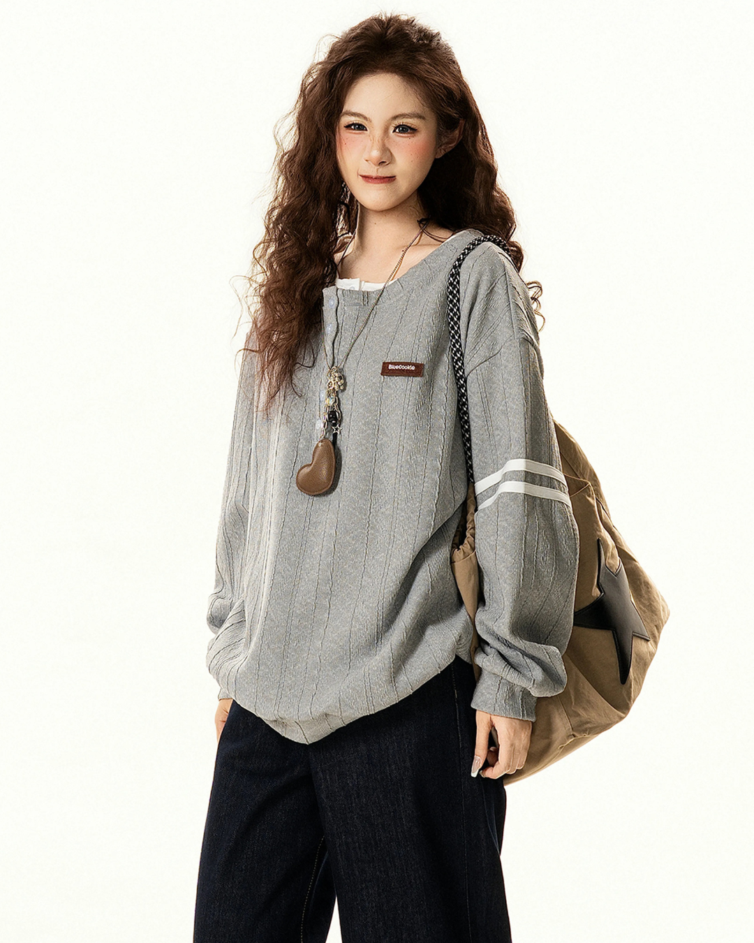 Cable Layered Sweatshirt