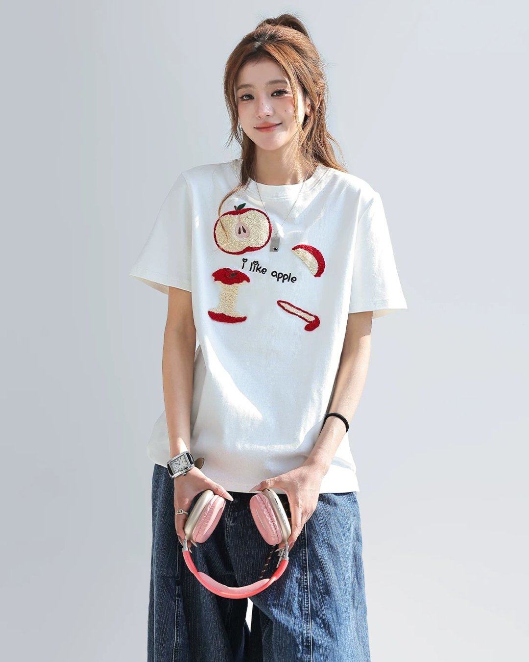 Apple Punch Embroidery Tee