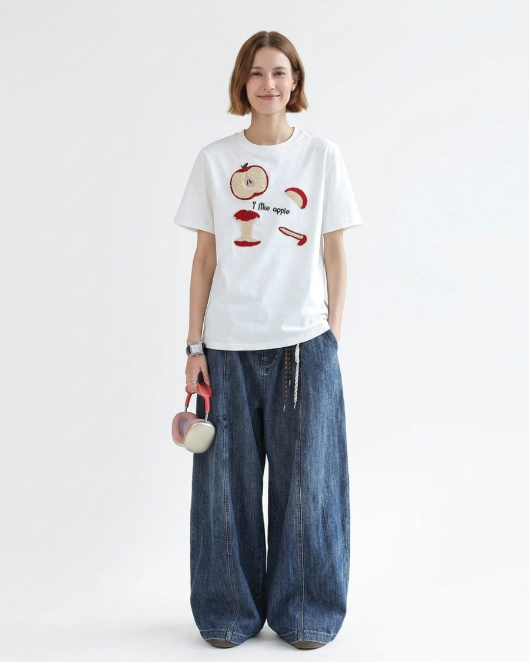 Apple Punch Embroidery Tee
