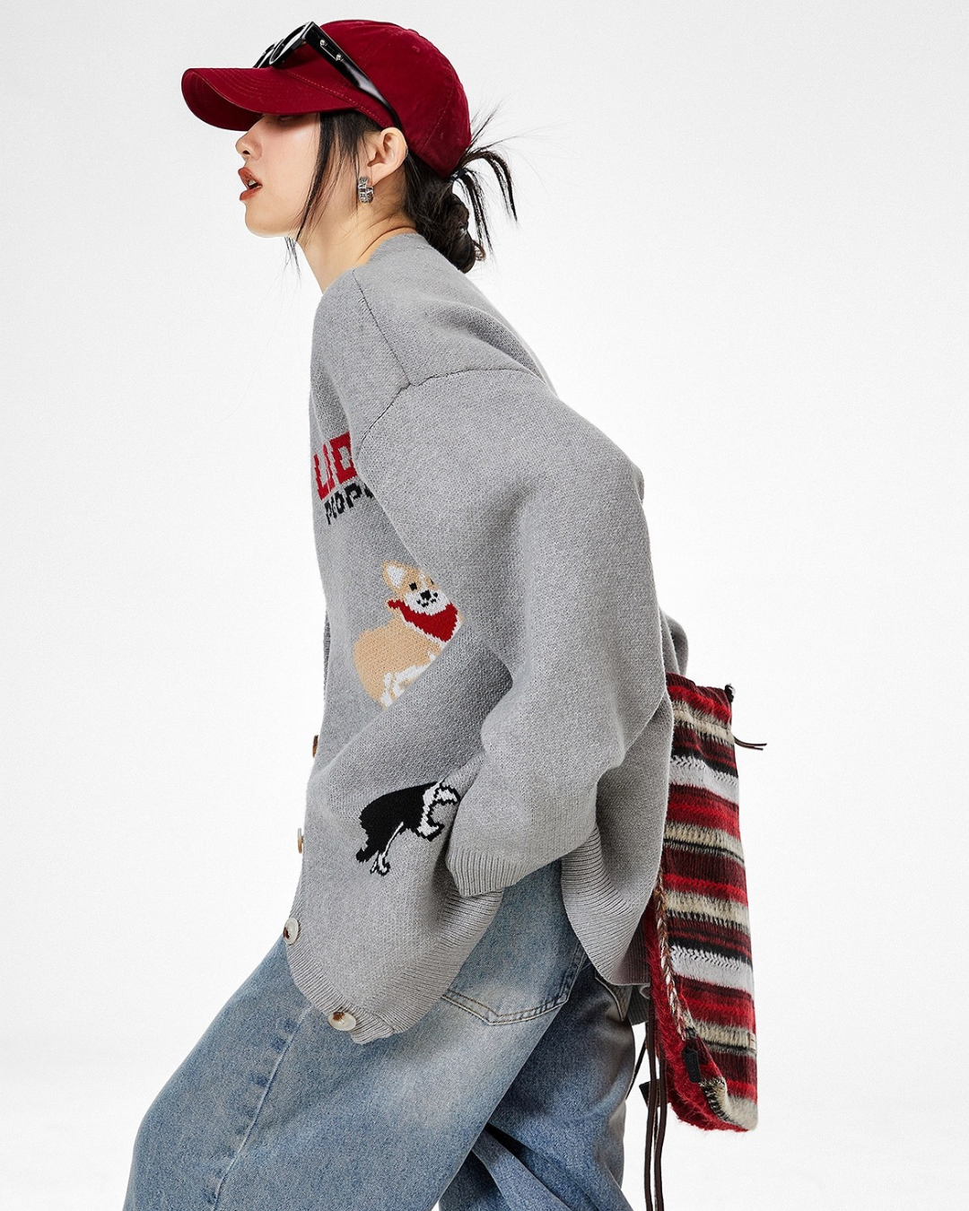 Animal Graphic Knit Cardigan