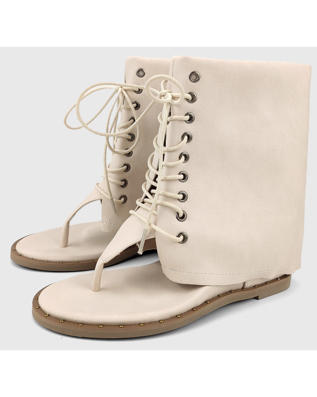 Thong Lace-Up Flip-Flops