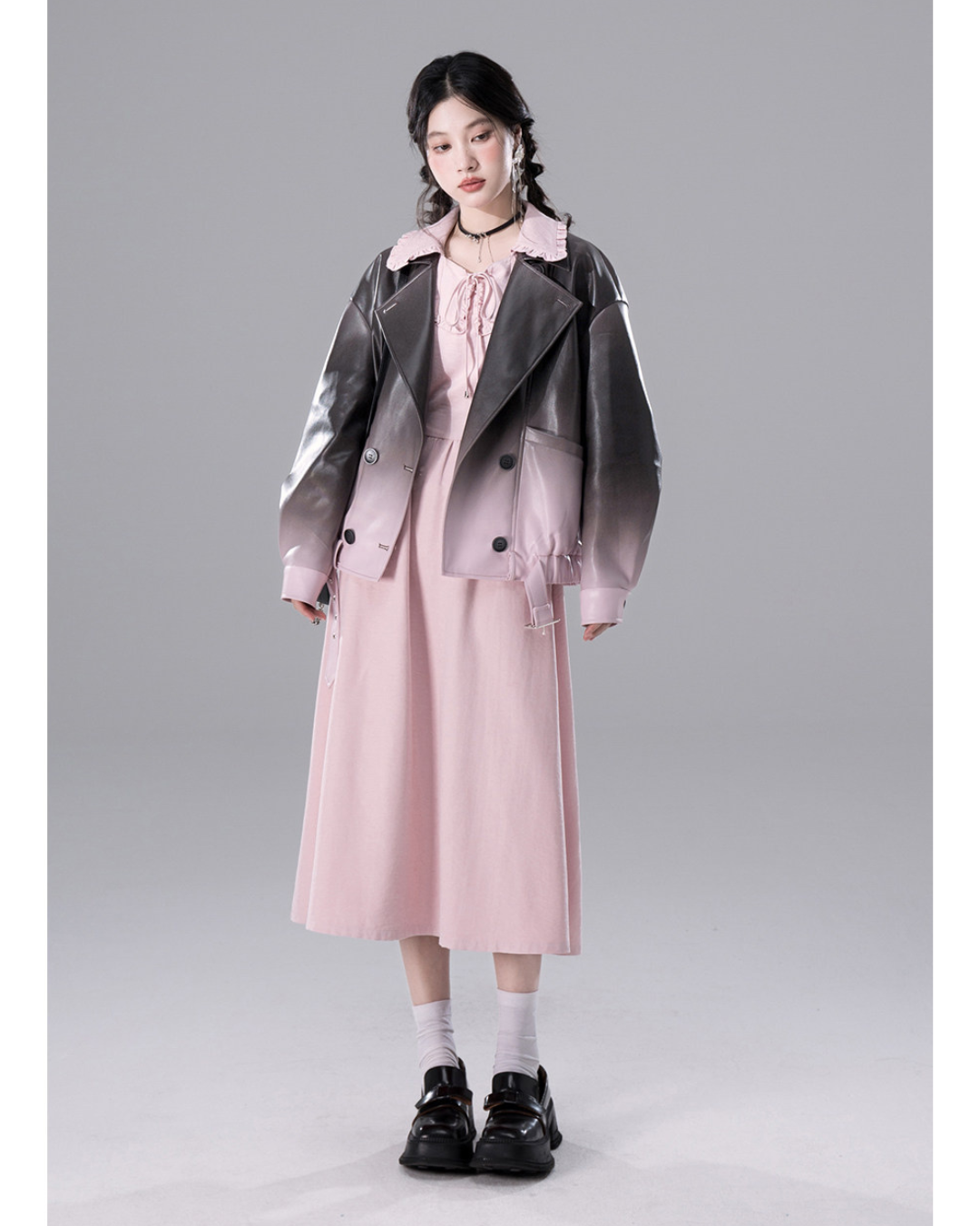 Gradient Vegan Leather Light Jacket