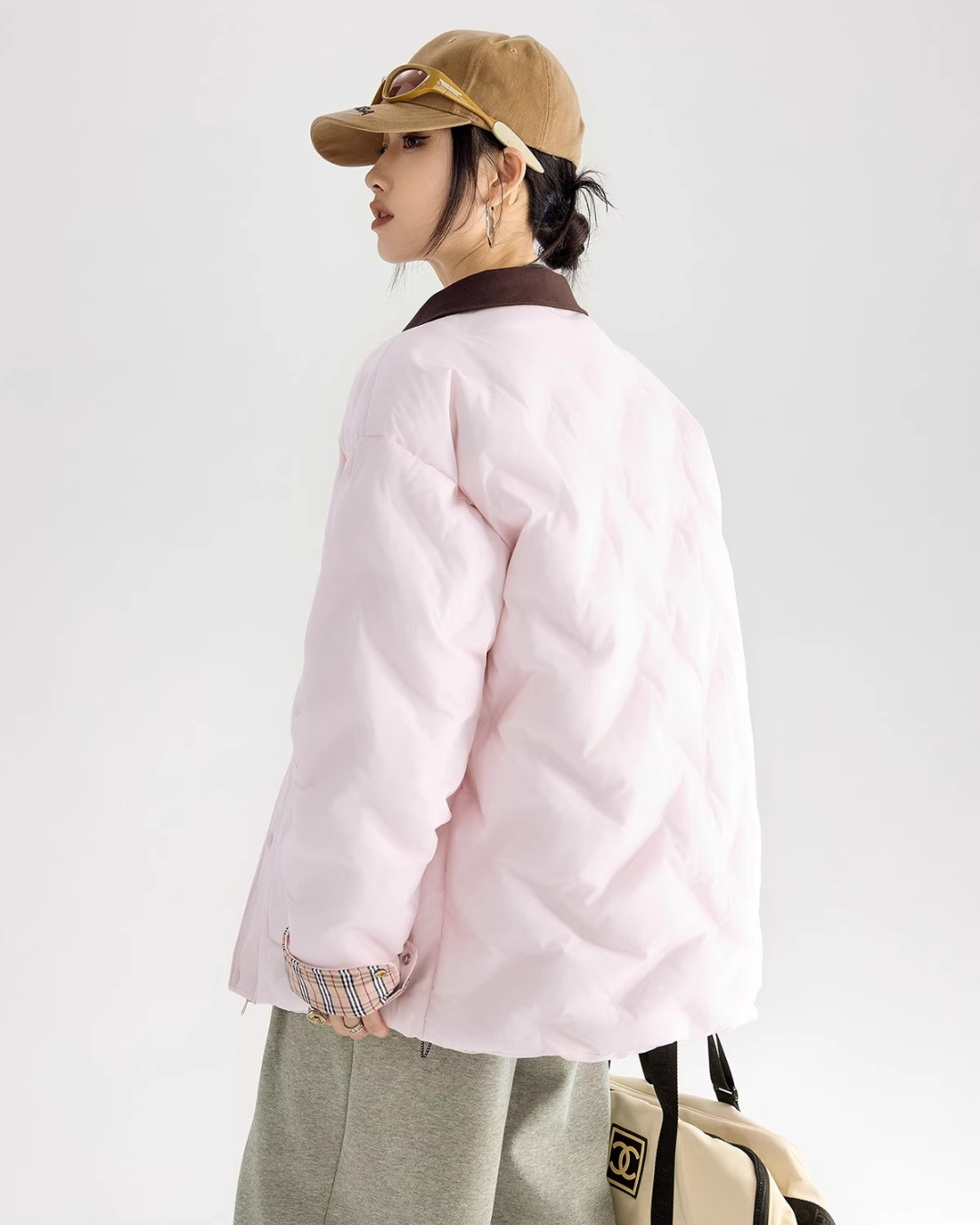 Contrast Collar Padded Jacket