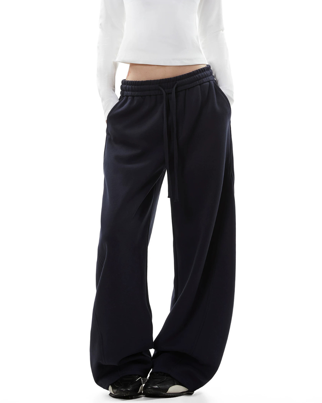 Draped Wide Fit Sweat Trousers