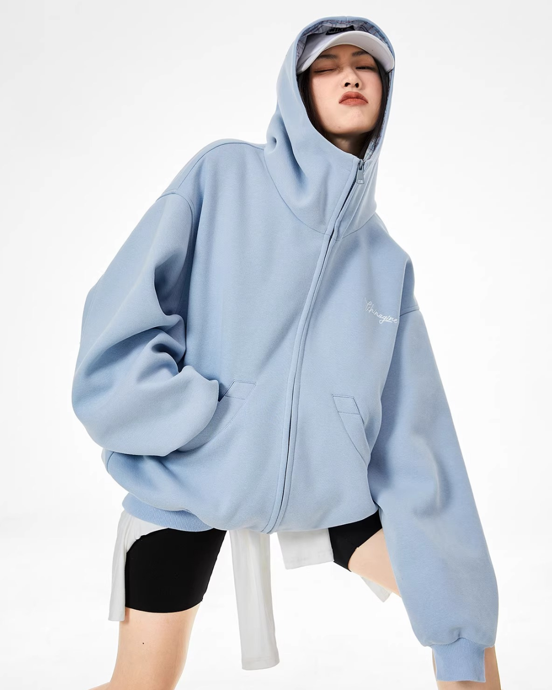 Check Inner Oversized Hoodie