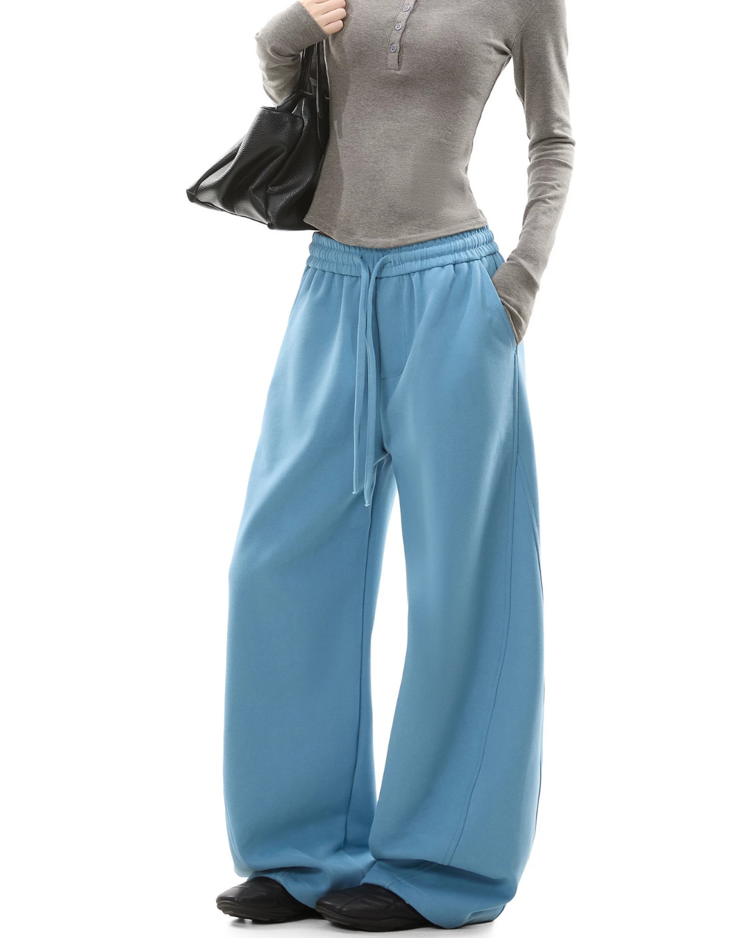 Draped Wide Fit Sweat Trousers