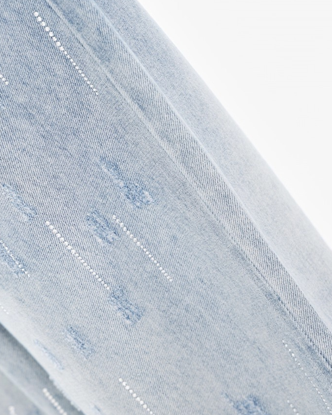 Distressed Fade Wide Jeans