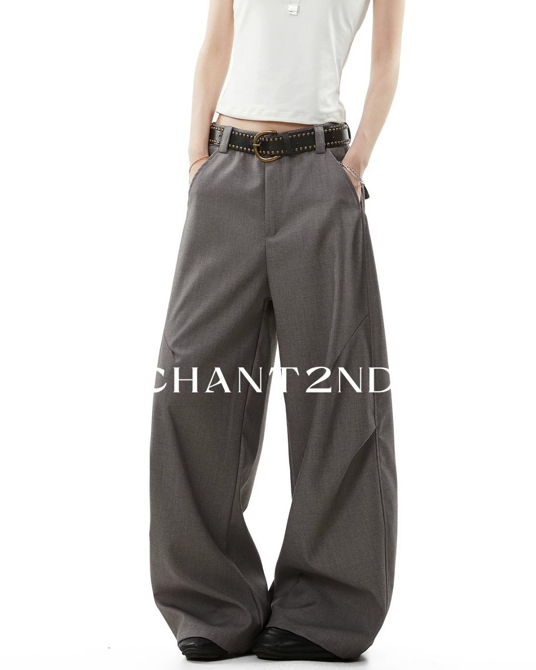 Curved Seam Barrel Trousers