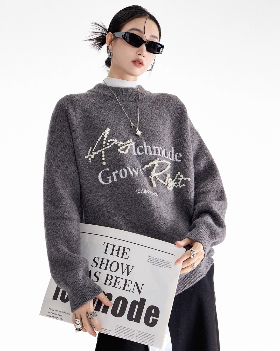 Pearl Letter Knit Sweater