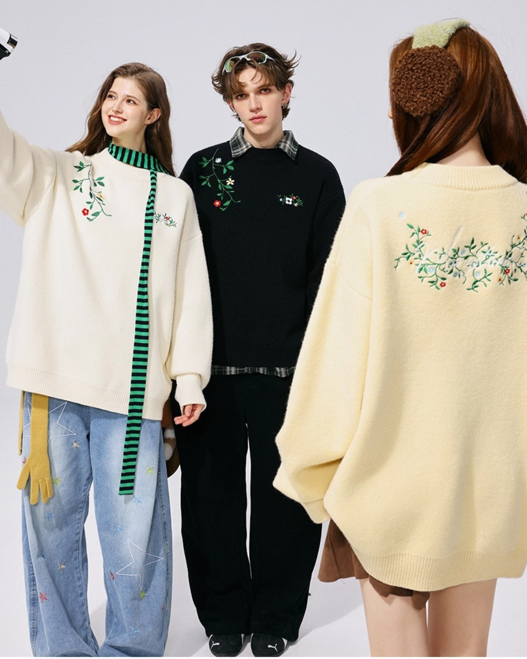 Floral Accent Knit Sweater