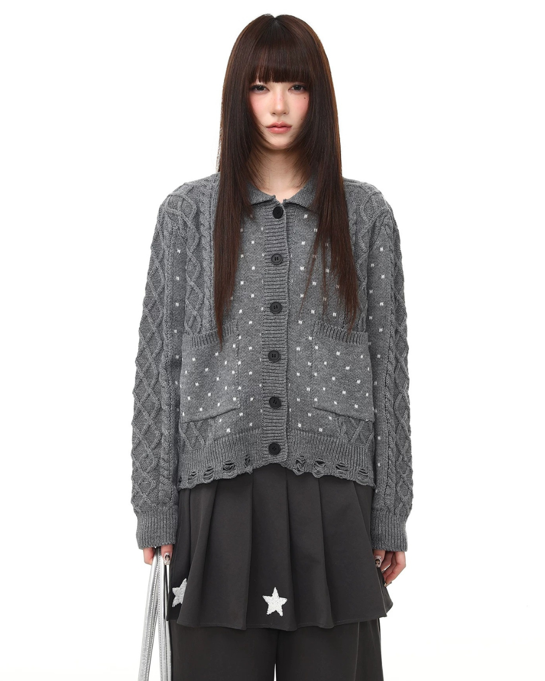 Frayed Cable Cardigan