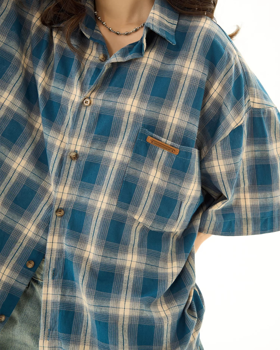 Azure Plaid Relaxed Shirt