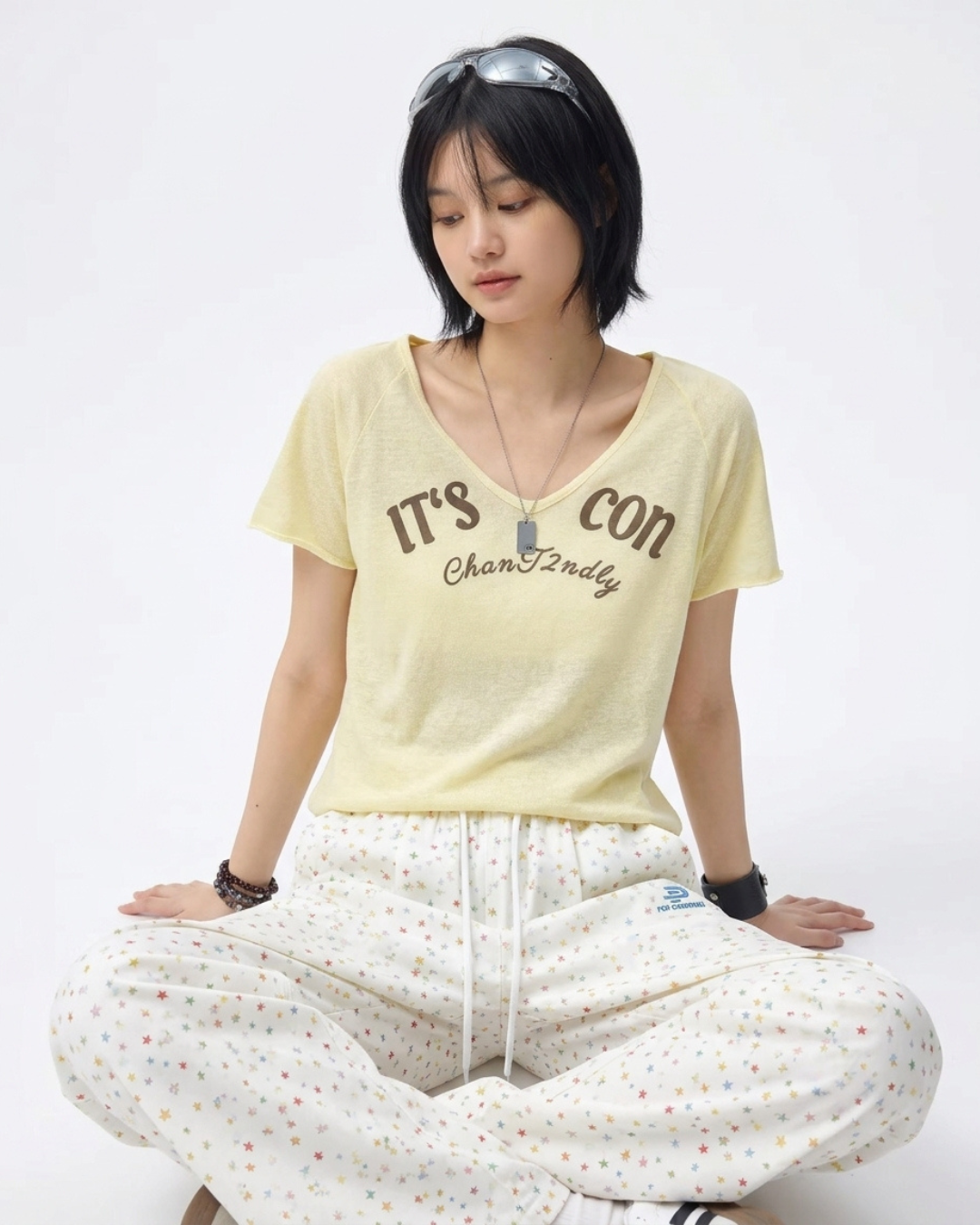 Icon Letter Boxy Sheer Top