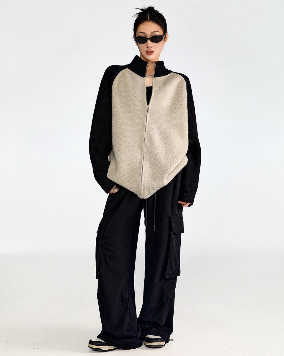 Few Contrast Zip Knit Jacket