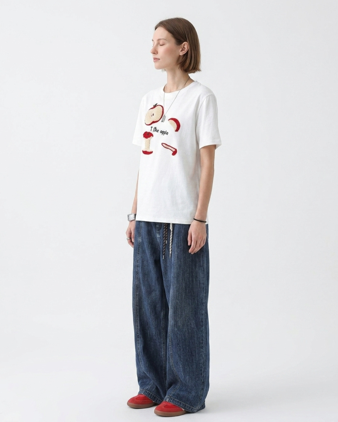 Apple Punch Embroidery Tee