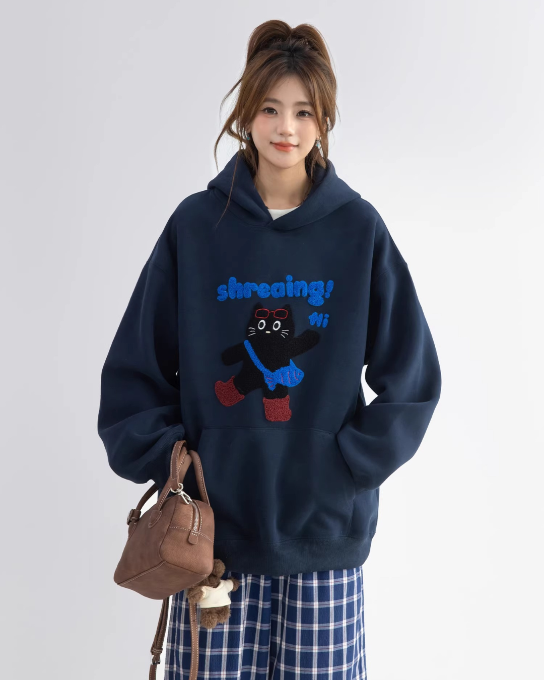 Shreing Cat Graphic Hoodie
