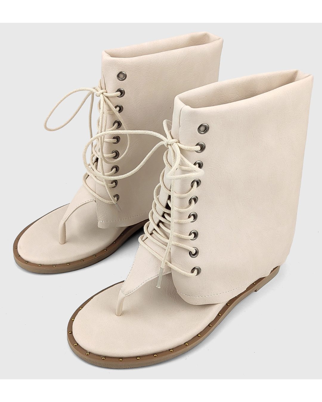 Thong Lace-Up Flip-Flops