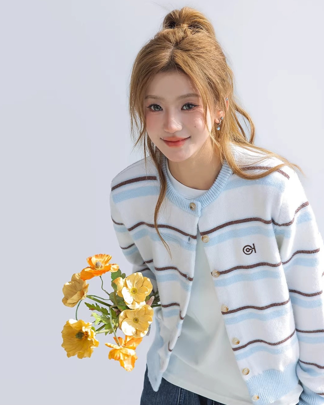 French Chic Striped Button-Up