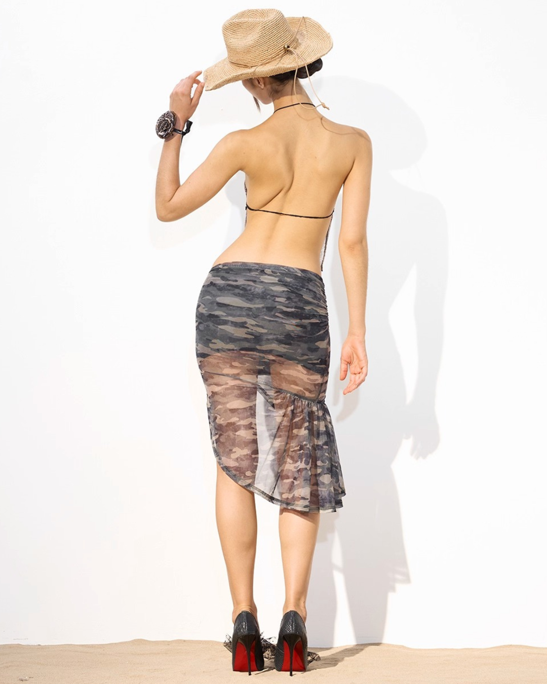 Camoflouge Drape Skirt