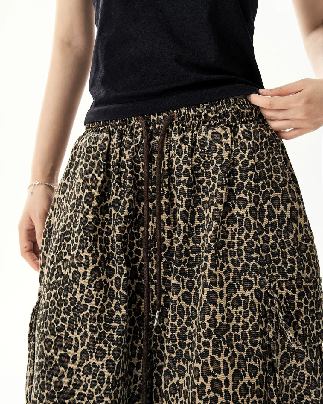 Animal Print Cargo Pocket Pants