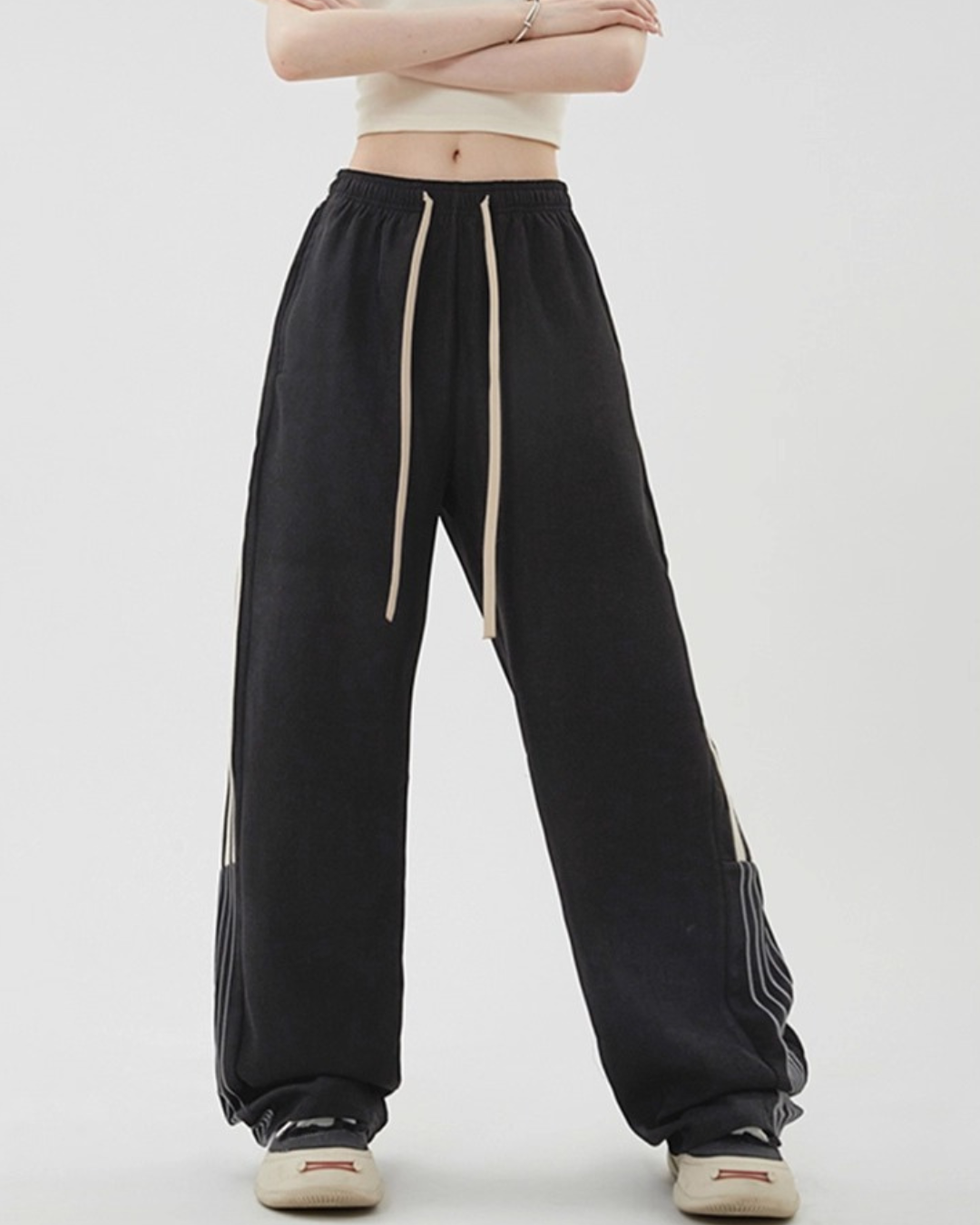 Sporty Drawstring Track Pants