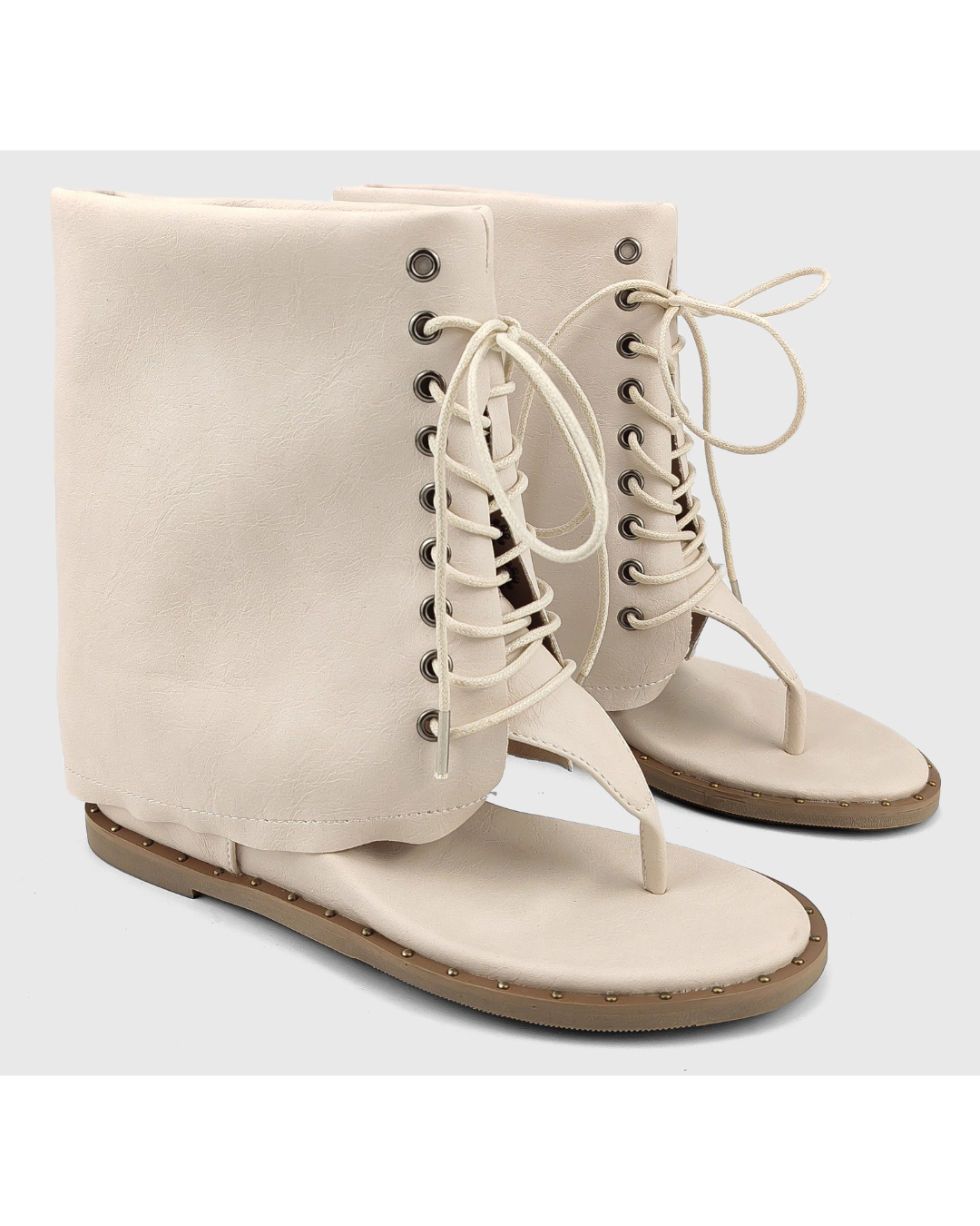 Thong Lace-Up Flip-Flops