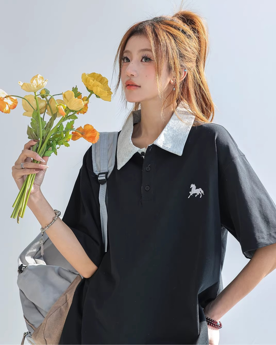 Horse Emblem Oversized Polo