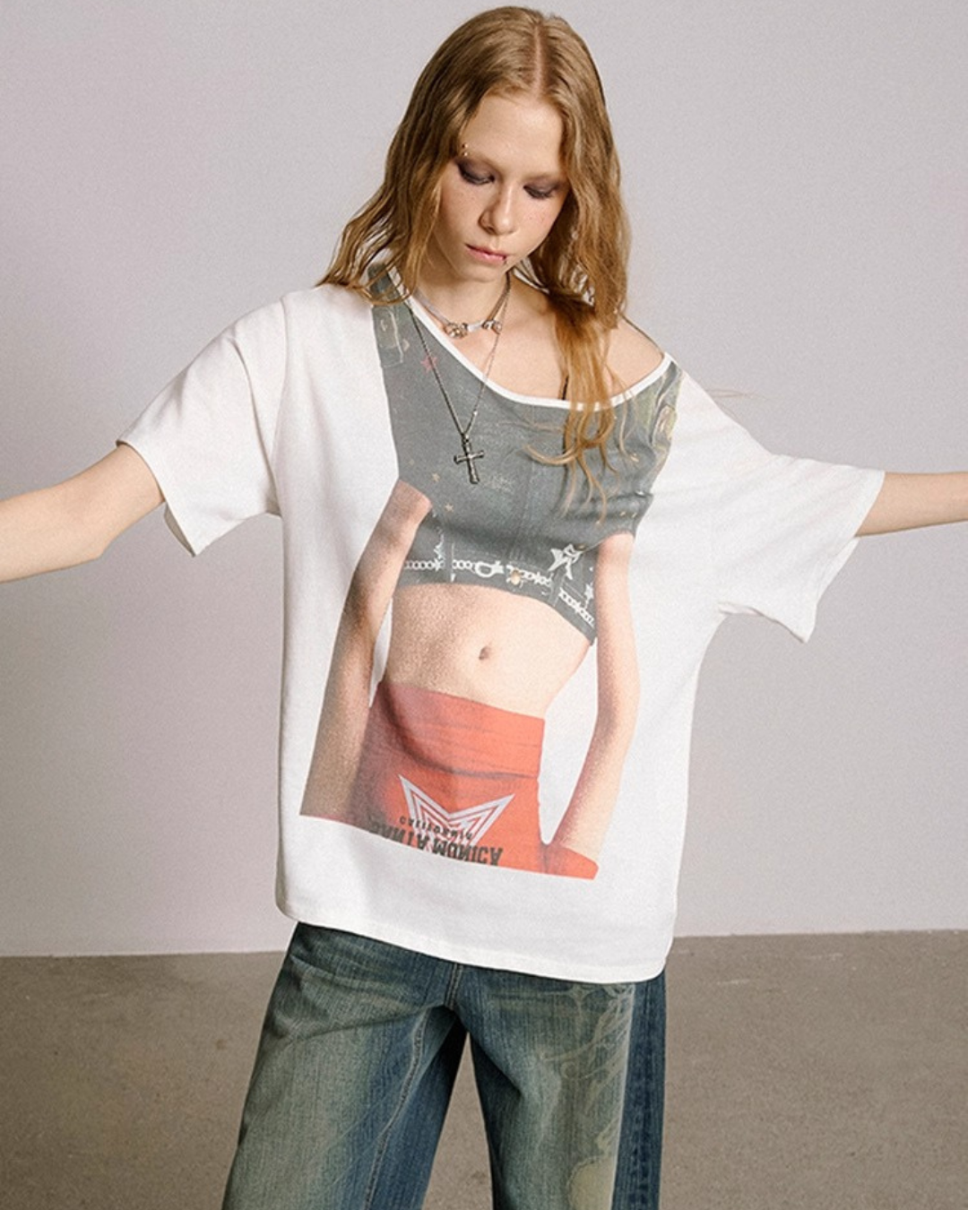 One Shoulder Loose T-shirt