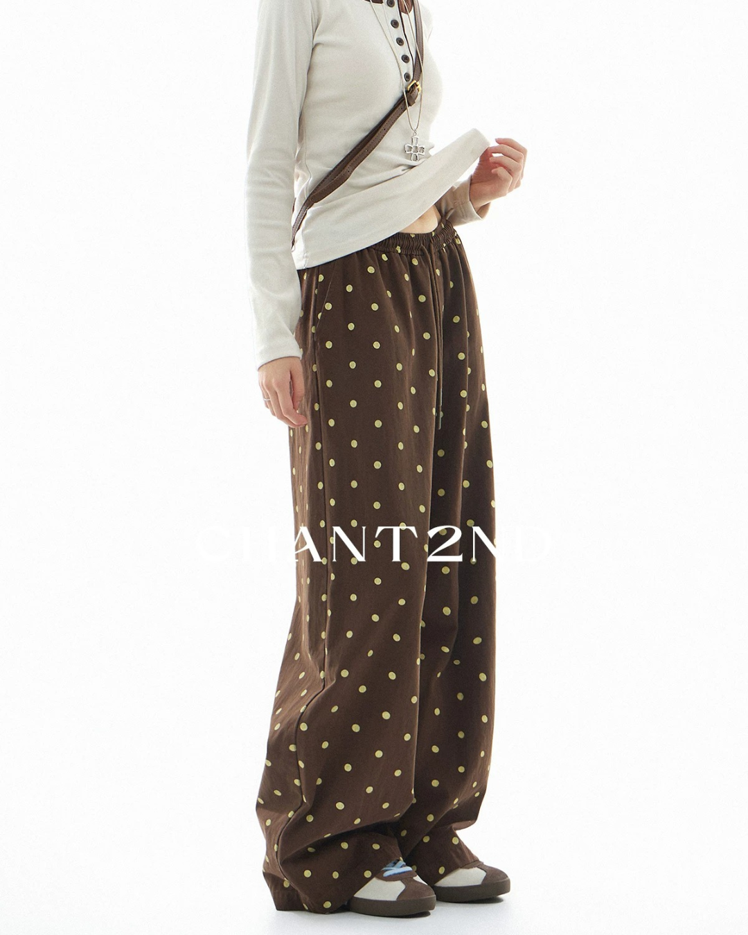 Polka Dot Drawstring Trousers