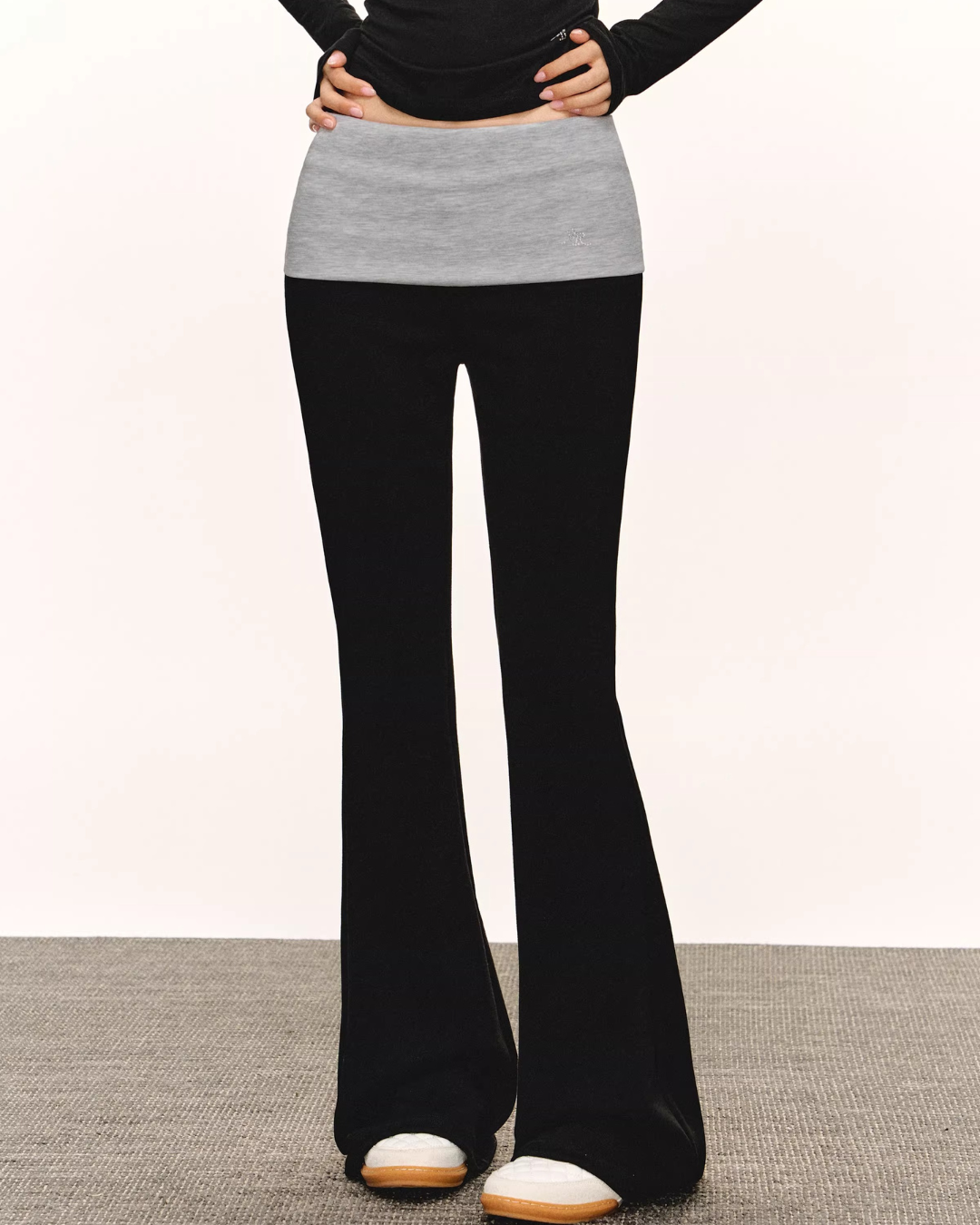 Fold-over Waist Flare Pants